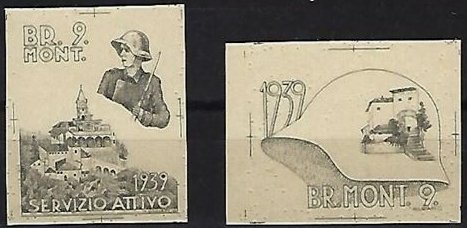 Schweiz Suisse Switzerland Soldatenmarken Eisenbahn Soldier Stamps Railway BR 9 MONT